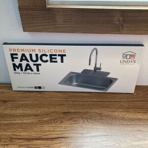 NIB Silicone Faucet Mat (Dark Grey/Black)